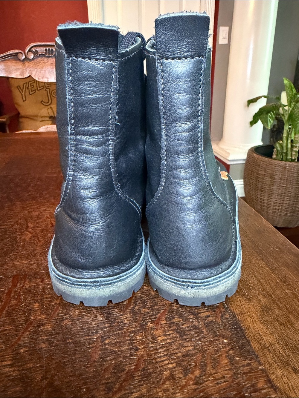 Conker Shoes Handmade Leather Derby Boots Black Unisex UK 6F Women 8.5 US Wide - Picture 5 of 14
